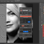 Screenshot of using Gizmo Panel Lite to edit a portrait with frequency separation